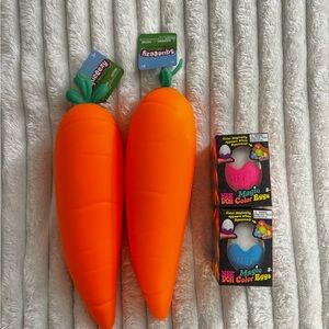 NEW VIRAL NEEDOH & SQUEEZY TOY BUNDLE | 2 Carrots & 2 Magic Color Eggs Needoh